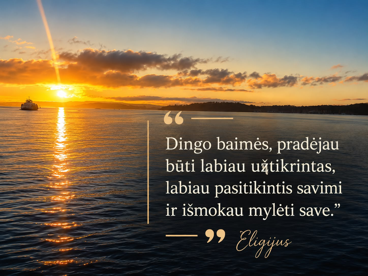 Eligijus, individualių konsultacijų, dviejų retritų ir savęs pažinimo programos dalyvis. Terapinis procesas: 8 mėnesiai.